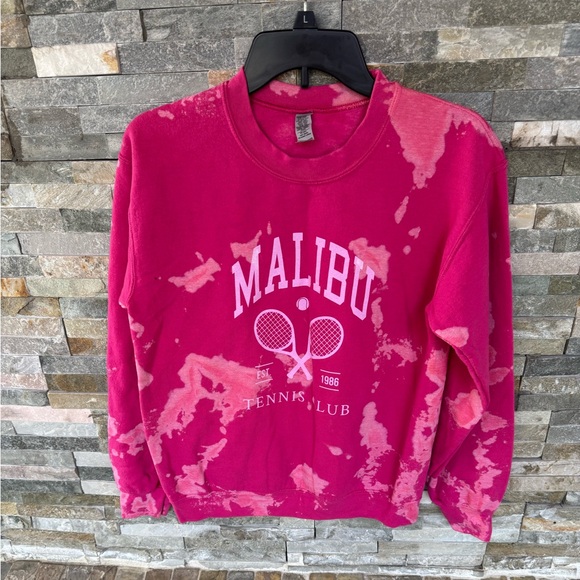 Malibu Sweaters - Tie dye pink Malibu Tennis Club Sweatshirt